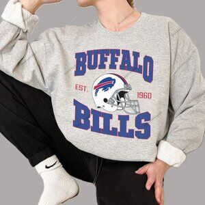 Vtg Buffalo Football Sweatshirt, Buffalo Shirt, Buffalo Football Crewneck Ash